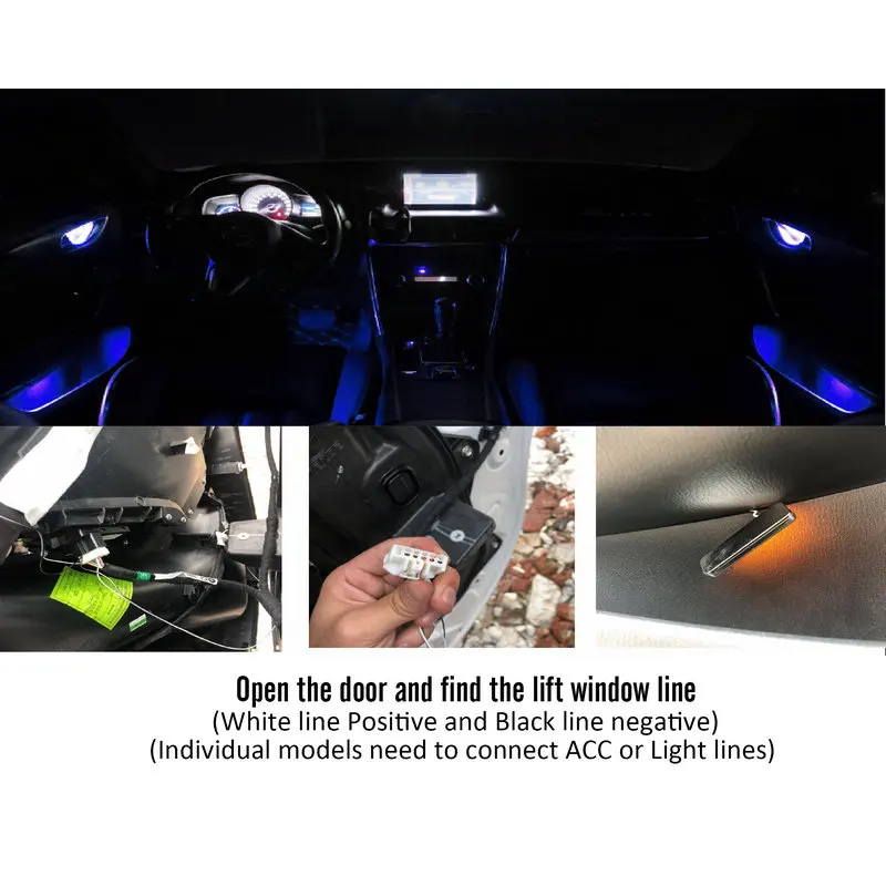 4 Стикеры для ПК внутренняя ручка автомобиля атмосферная лампа kia rio ceed sportage 2017 cerato