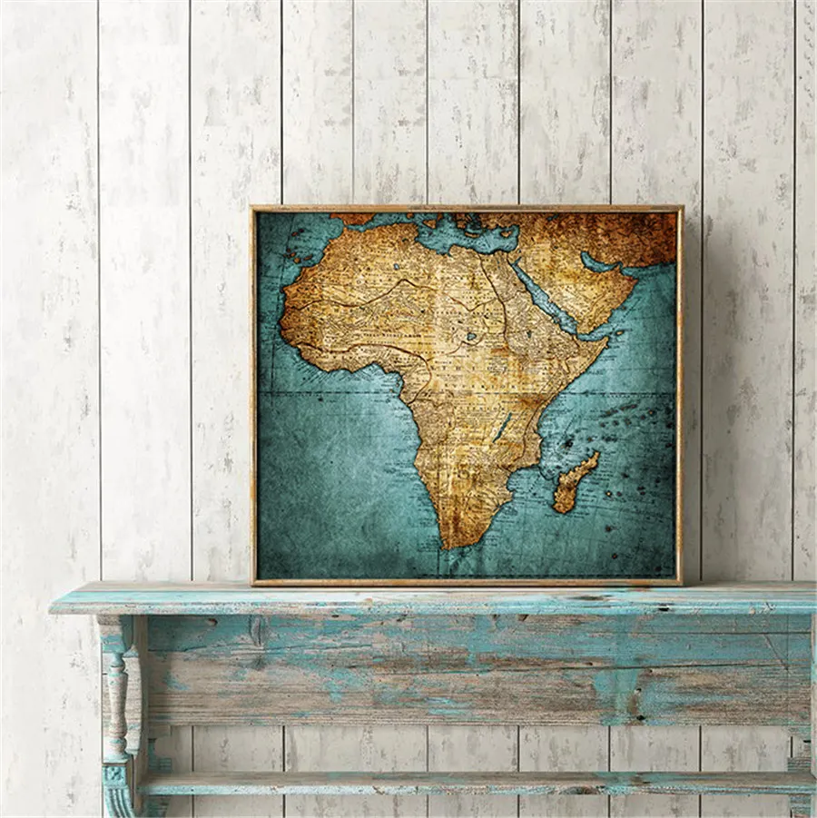Антикварная Карта Африки современная и Современная Настенная карта Плакат