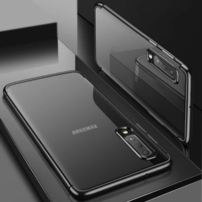 Black Для samsung A7 6,0 ультра-тонкий ТПУ Капа силиконовый мягкий чехол для samsung Galaxy A7 оболочка Крышка SM-A750F/DS A730F A 7 - Цвет: Black