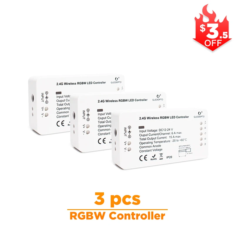 Zigbee Zll умный дом светодиодный контроллер rgbww DC12V-24V zigbee 3,0 управление телефоном Совместимость с ECHO plus Smartthings hub - Цвет: 3Pcs RGBW Controller