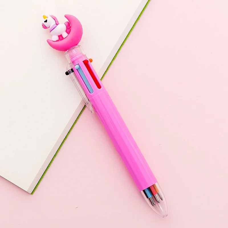 Милый Kawaii Мультфильм 6 цветов Единорог свинья Сова шариковая ручка силикация Радуга любовь Кошка-pad Шариковая ручка для детей подарок Материал Escolar