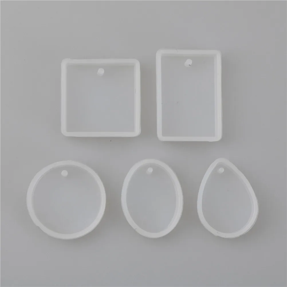 

4pcs/1pcs Silicone Moulds Gem Charm Pendant DIY Molds Jewelry Making Tools With Hanging Hole