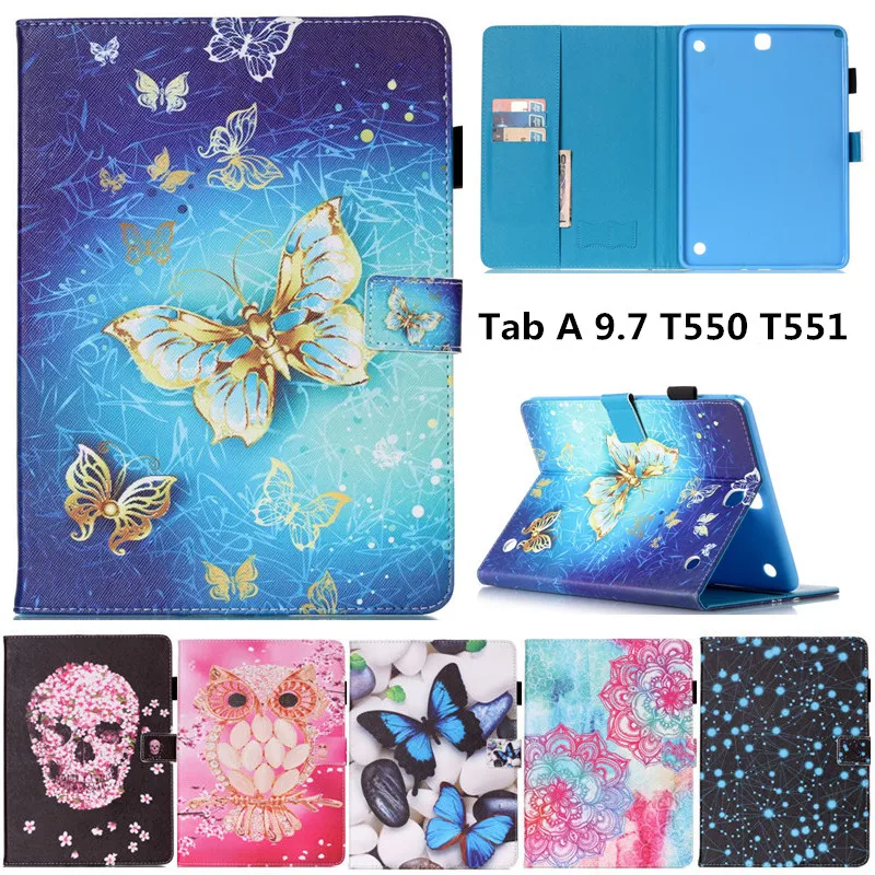 Чехол для Samsung Galaxy Tab A 9 7 SM T550 T551 T555 с откидной крышкой из искусственной кожи