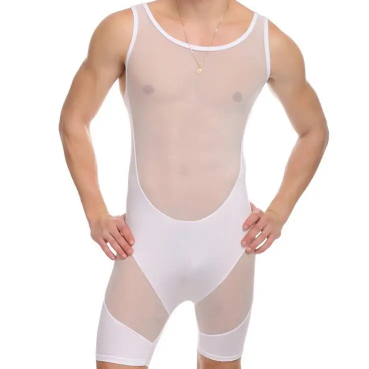 1 шт. мужские сексуальные прозрачные сетчатые боди брендовая прозрачная одежда