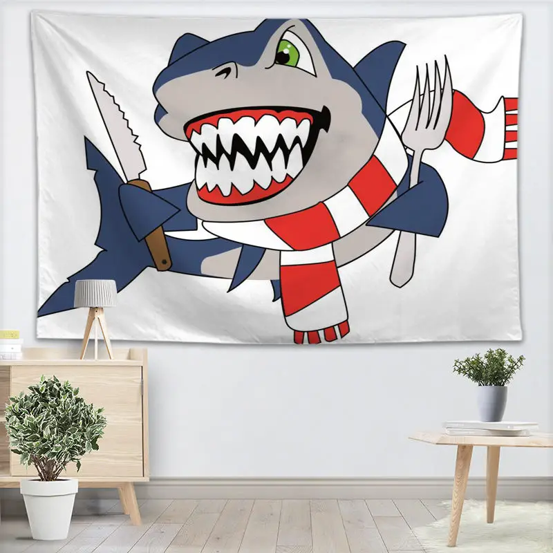 Shark Арт гобелен настенный Декор для домашней вечеринки на день рождения