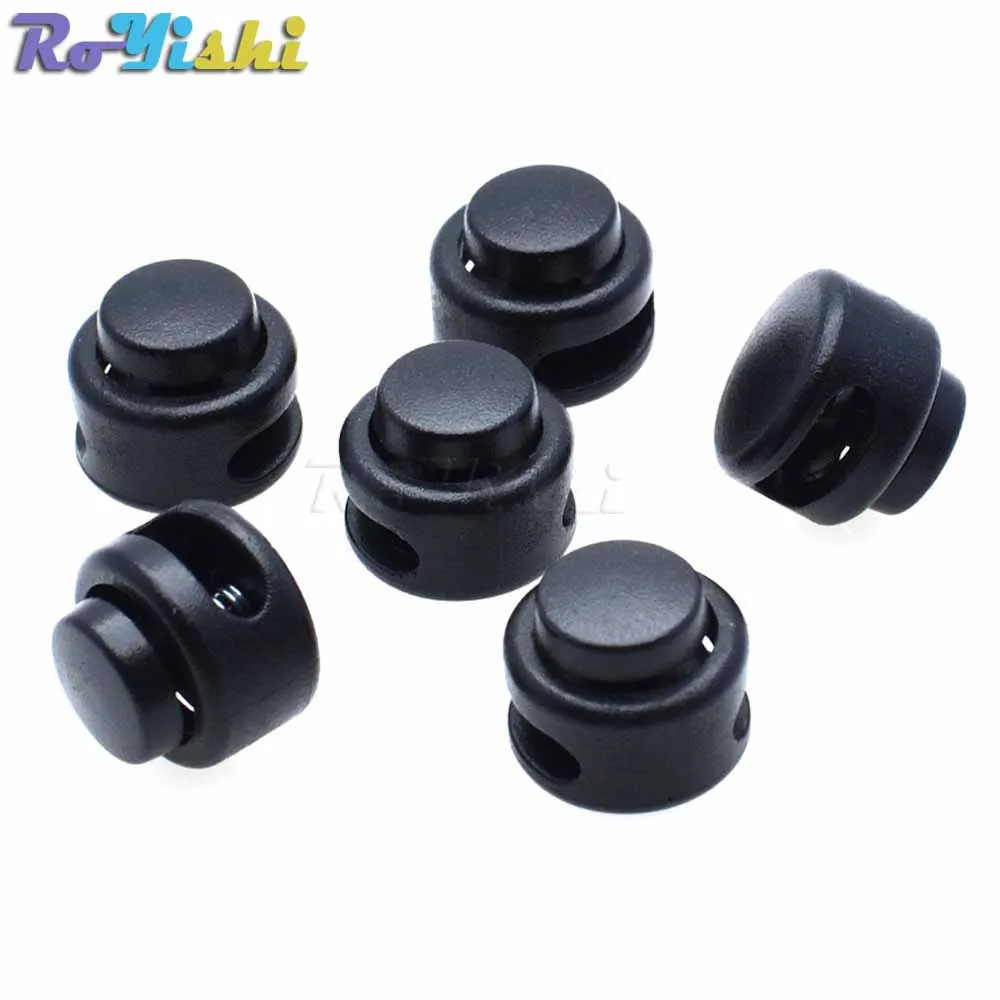 

100pcs/pack Plastic Cord Lock Toggle Stopper Black For Paracord Size:11mm*12mm
