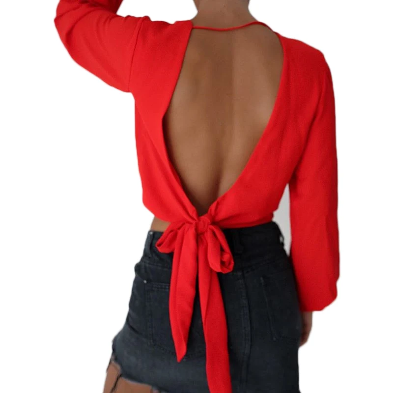 Сексуальные блузки с глубоким v-образным вырезом и обёртыванием 2018