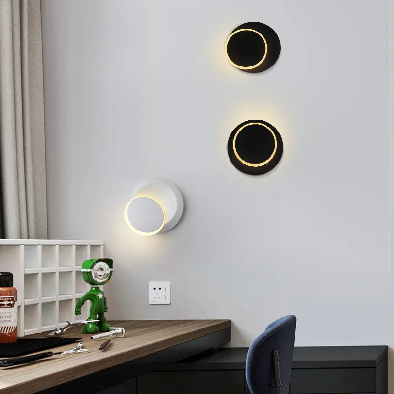 Луна Настенные светильники вращение на 360 ° регулируемая Затмение прикроватная