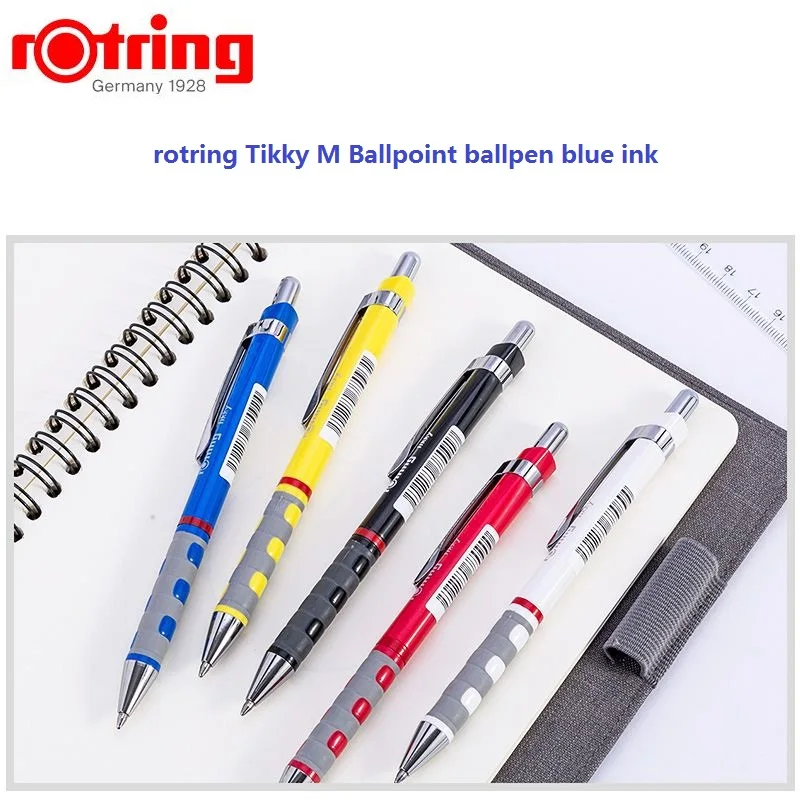 Шариковые ручки Rotring Tikky, синие чернила, M, ручка, школьные и офисные канцелярские принадлежности, 1 штука