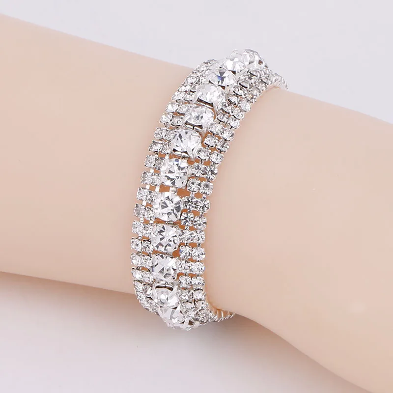 style 4 BLIJERY новые модные браслеты со стразами для Для женщин серебряного цвета со стразами заявление Браслеты и браслеты Femme Свадебные украшения для выпускного - Окраска металла: style 4