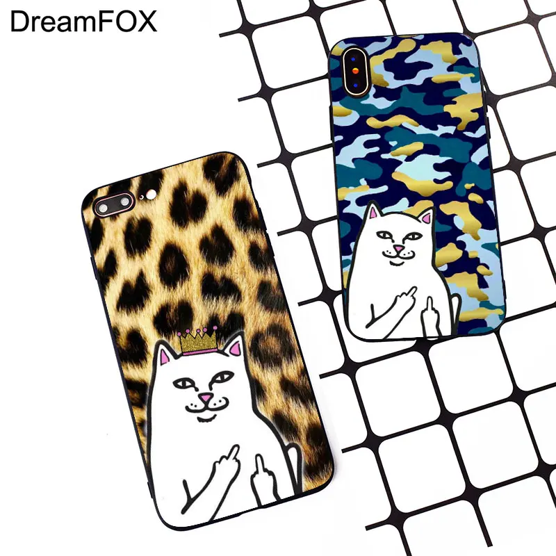 M080 Cut Finger Cat Black Silicone Case Cover For Apple iPhone 11 Pro XR XS Max X 8 7 6 6S Plus 5 5S 5G SE |