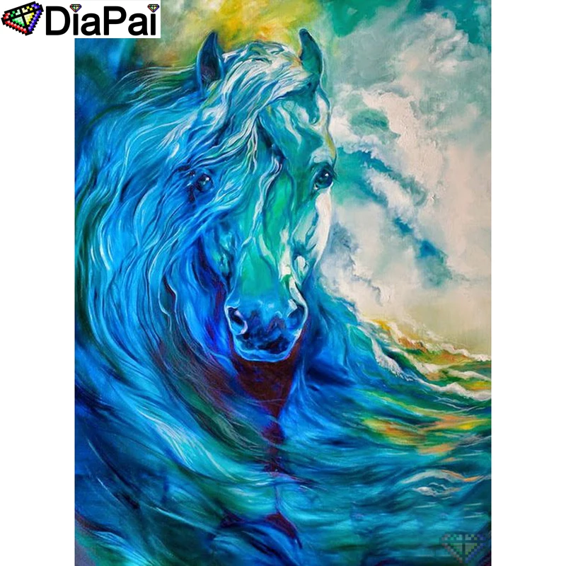 

DIAPAI 5D DIY Diamond Painting 100% Full Square/Round Drill "Horse oil painting" Diamond Embroidery Cross Stitch 3D Decor A22087