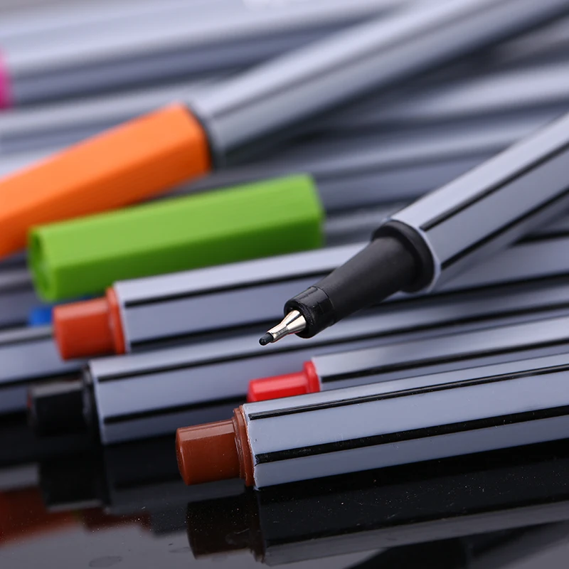 0,4 мм волокна маркер для белой доски fineliners маркеры эскизный чертёж художественной росписи Профессиональный фломастер, тонкая ручка 24 шт./компл. Цвет