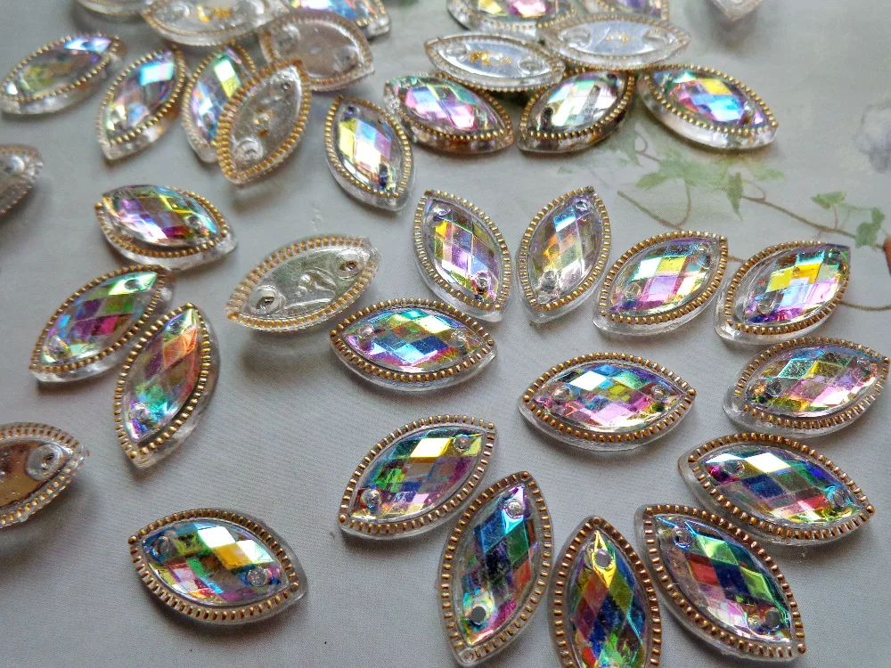 100 шт. декоративные кристаллы для вышивания 7 х15 мм|sew on crystals|sew oncrystal sew |