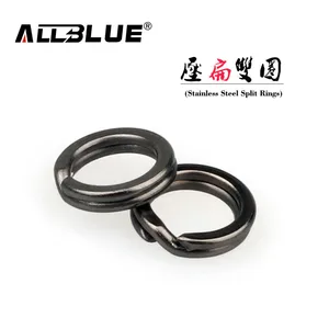 ALLBLUE 60 шт.лот Новое поступление классический черный никель цвет нержавеющая сталь разъемное кольцо рыболовный соединитель рыболовные Крючки рыболовные приманки