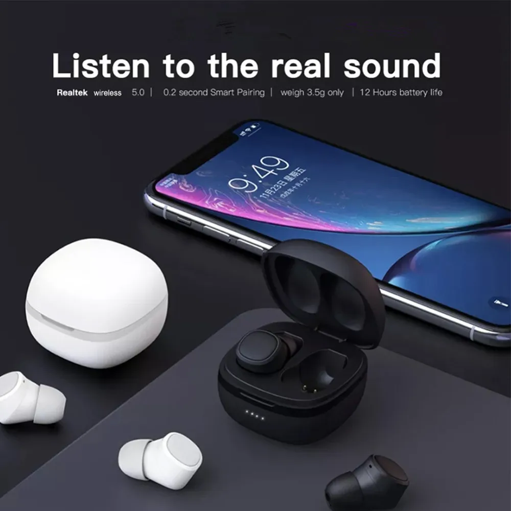 Спортивные Bluetooth наушники TWS T1X в ухо Близнецы 5 0 Водонепроницаемая беспроводная