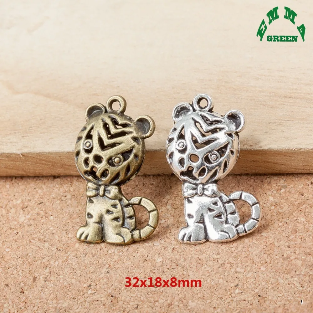 Новый дизайн тигра новый милый 3d-кулон в виде кота из цинкового сплава с шармами