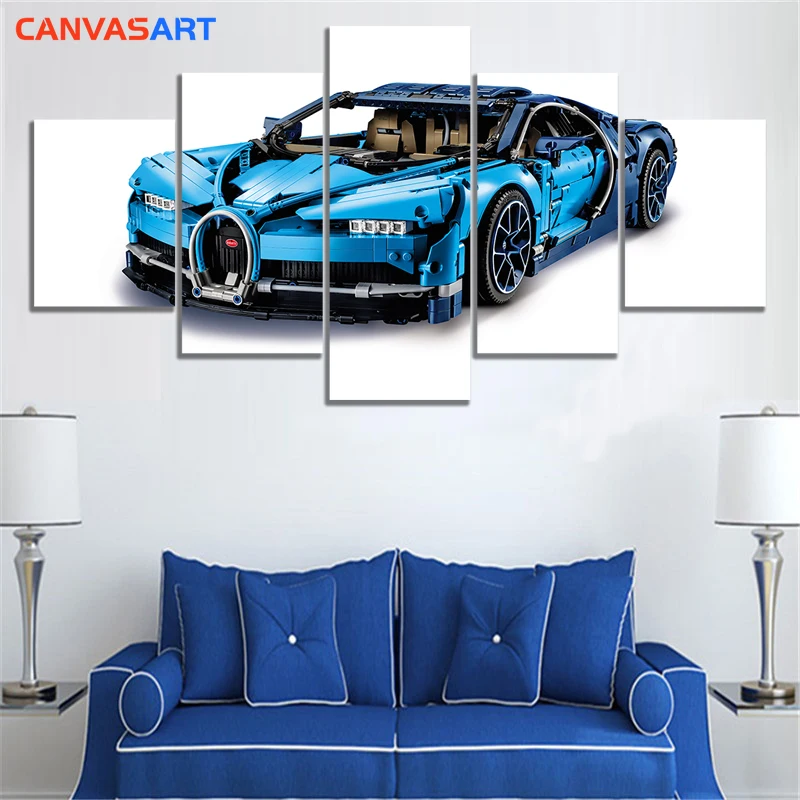 Холст искусство 5 шт. HD картины лего Bugatti Chiron Спорт Automobili Lamborghini холст картина