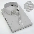 Повседневная деловая рубашка в полоску, с коротким рукавом и белым воротником, 5XL 6XL 7XL 8XL