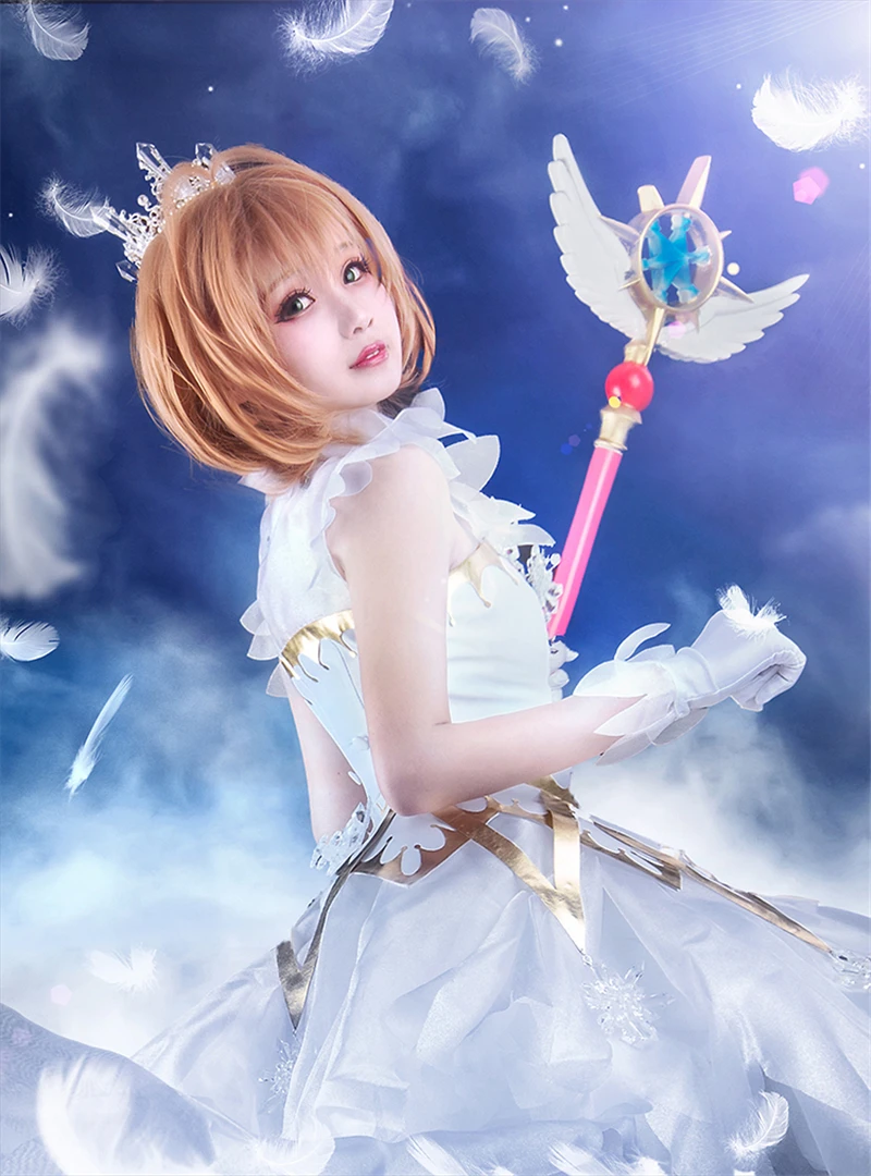 Японское аниме, карточный Captor KINOMOTO SAKURA, прозрачный карточный оп, косплей костюм, женское платье, костюмы для косплея, горячая распродажа