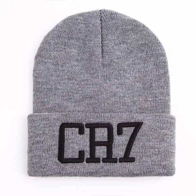 CR7 вязаные шапки, зимняя шапка s Skullies Bonnet Cristiano Ronaldo, Зимние головные уборы для мужчин и женщин, шапка, зимняя Лыжная спортивная теплая шапка - Цвет: gray