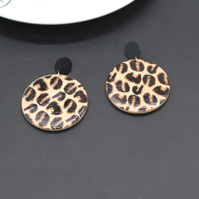 Модные темпераментные леопардовые серьги осень и зима новые уличные Ретро