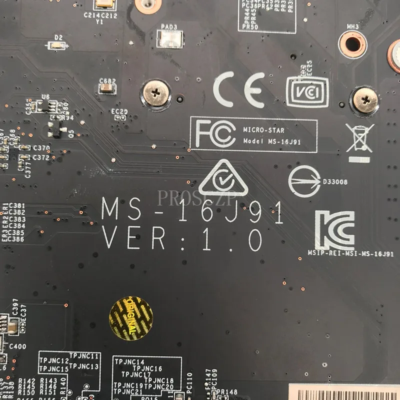High quality For GE72VR MS-16J91 Laptop motherboard With SR32Q I7-7700HQ CPU GTX1050M 4 GB N17P-G0-A1 100% full Tested | Компьютеры и