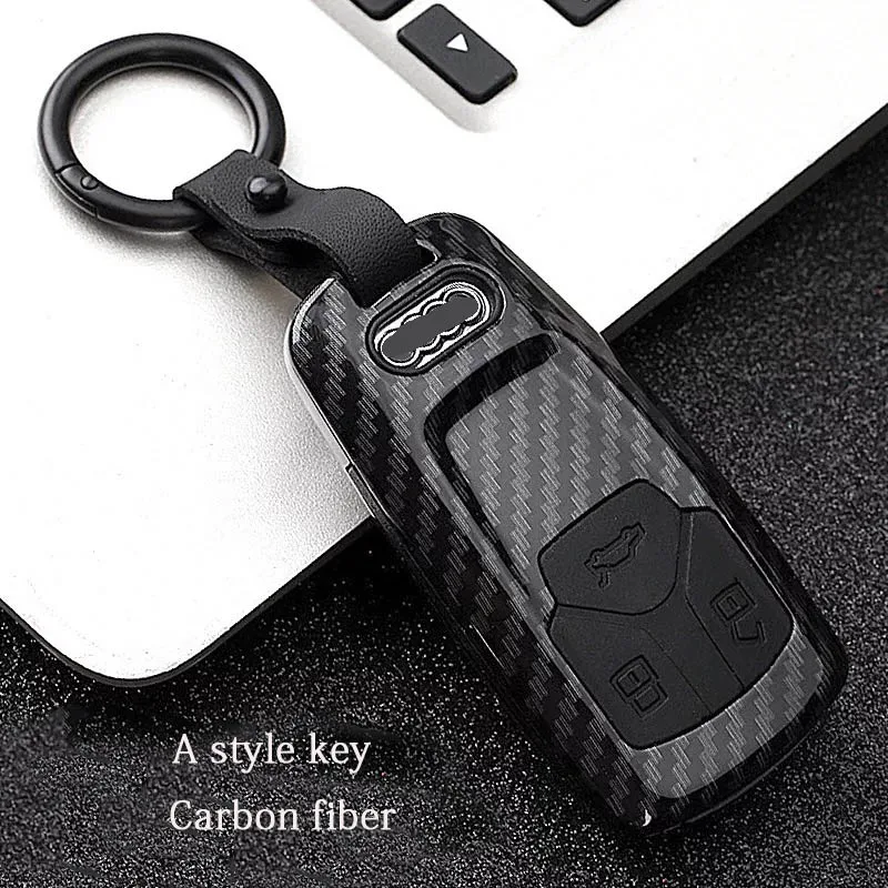 A style Carbon fiber Аксессуары для автомобиля для Audi A6 RS4 S5 A3 Q3 Q5 S3 A4 Q7 A5 TT чехол для ключей ABS декоративная защита чехол для ключей для автомобиля - Название цвета: A style Carbon fiber