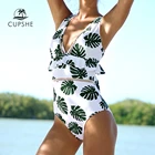 Женский слитный купальник CUPSHE Green In The Forest, купальник-монокини с глубоким V-образным вырезом и оборками на спине, летний купальник 2020