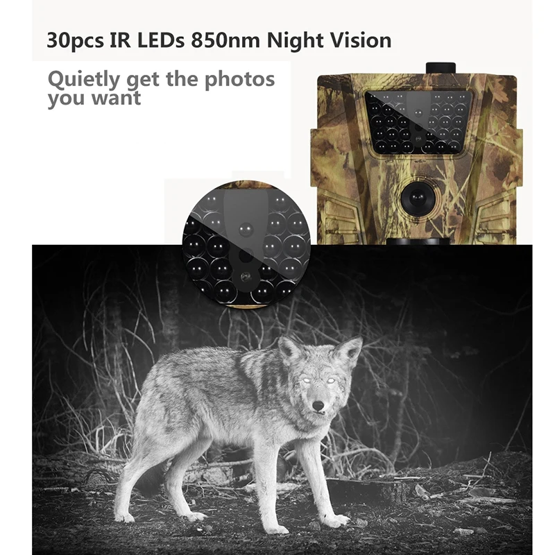 Ht-001B Trail camera 12Mp 1080P 30Fps Инфракрасные светодиоды 850Nm охотничья камера Ip54