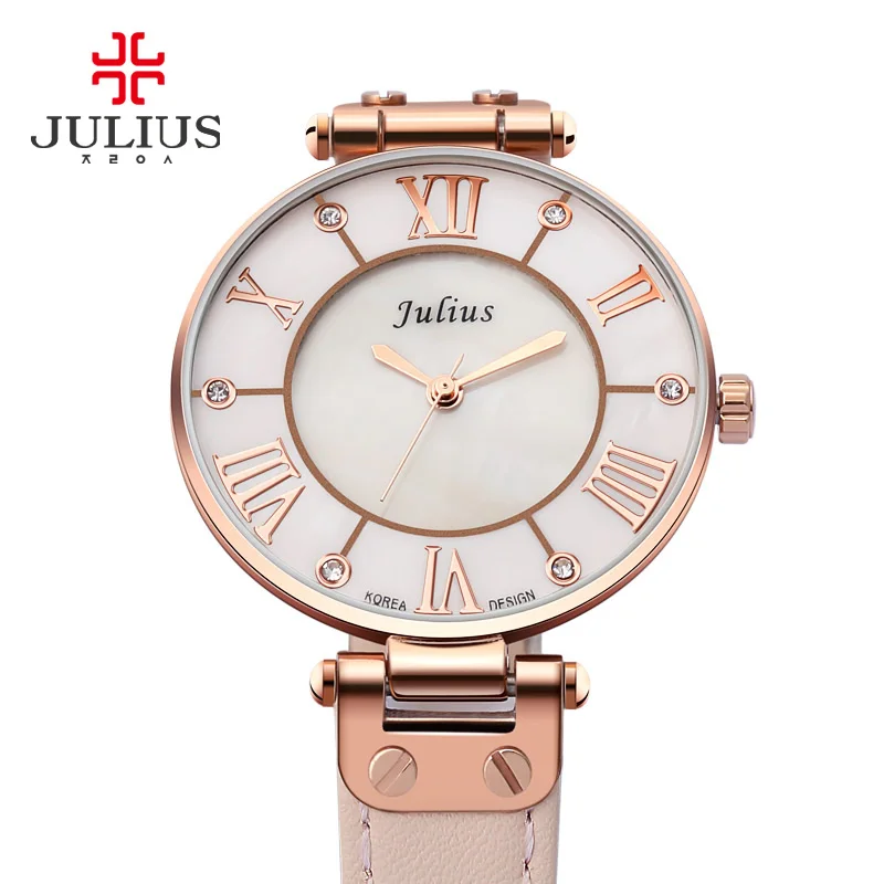 Новинка 2017 года женские серебряные часы Julius кварцевые из нержавеющей стали