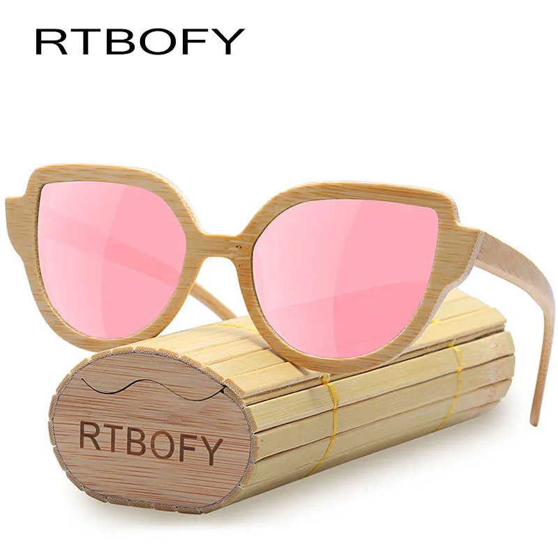RTBOFY дизайн мужские/женские кошачий глаз деревянные солнцезащитные очки ретро