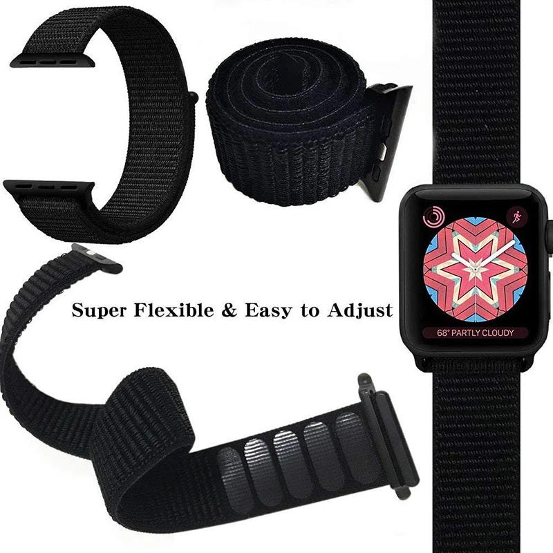 JH Sport Loop для Apple Watch band 4 3 2 1 нейлоновый браслет мягкие дышащие полосы iwatch 42 мм 38 44 40