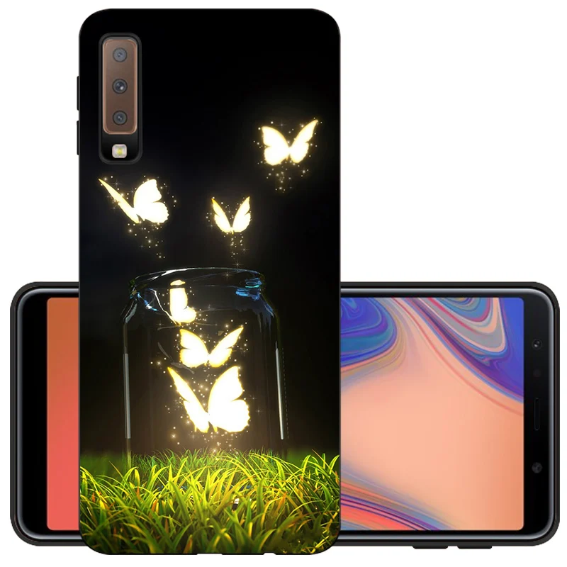 BLD CROWNPRO A7 TPU чехол для samsung Galaxy A 7 A750 мягкий чехол для телефона SM-A750F задняя крышка Черный A7 6," матовый чехол - Цвет: BLD