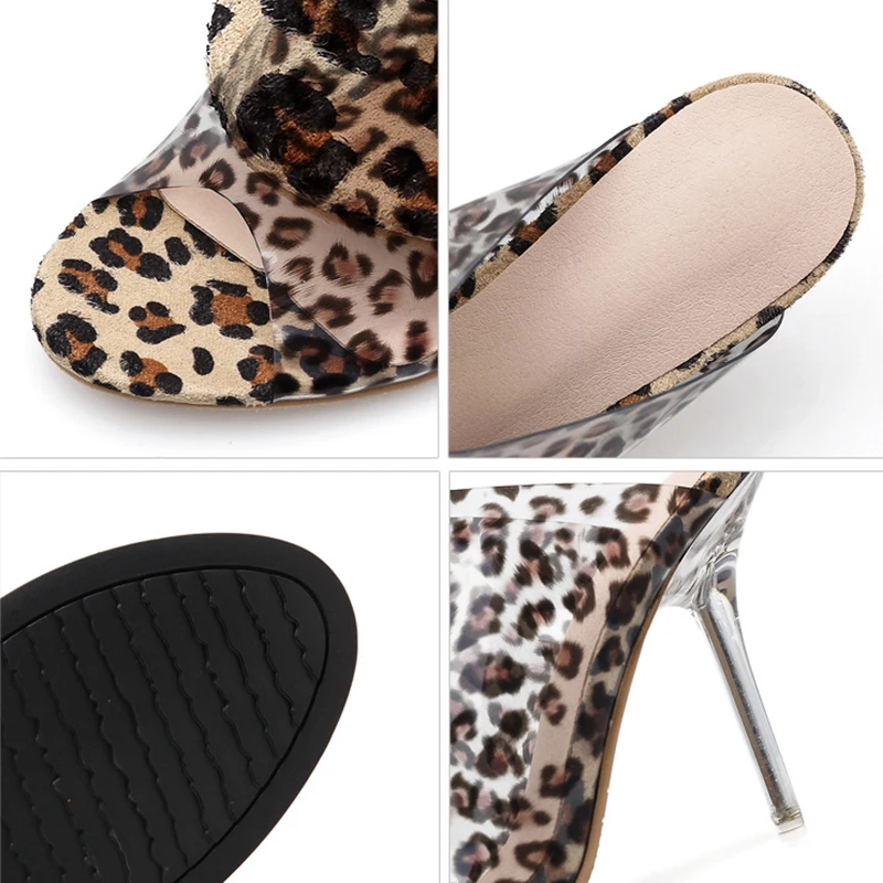 HIBISMIX/женские босоножки на высоком каблуке с открытым носком Прозрачные Шлепанцы