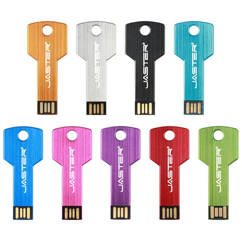 JASTER Cle USB 2,0 Stick логотип флэш накопитель металлический, в форме ключа флешки 4 ГБ 16 32 64 USB флеш-диск