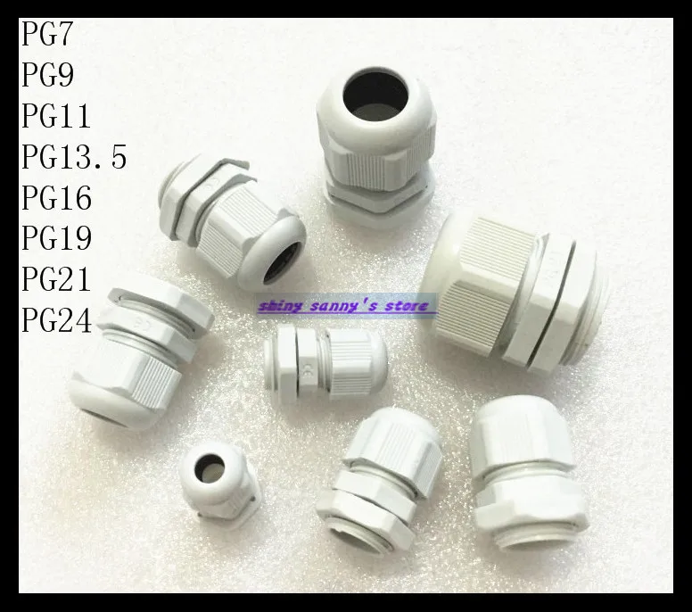 

50pcs/Lot PG16 White Waterproof Connector Gland Dia. 10-14mm Cable Brand New