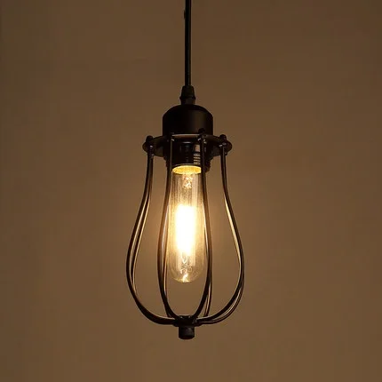 

Retro Loft Style Iron Cage Droplight Industrial Edison Vintage Pendant Lamps Dining Room Hanging Light Fixtures Home Lighting