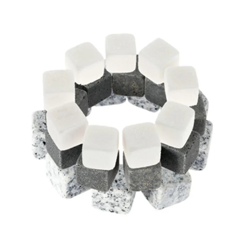 3 шт. Виски Ice Камни напитки Cooler кубики Scotch Rocks Гранит с мешком Прохладный природа Дизайн
