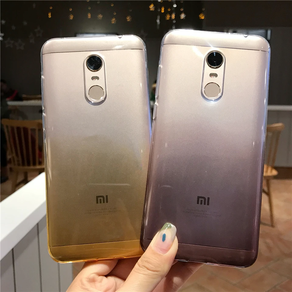Градиентный чехол для XiaoMi RedMi 5 Plus мягкий силиконовый защитный из ТПУ Note 4 4X 4A 3