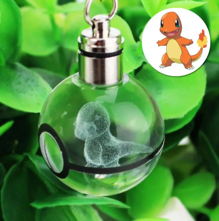 Charmander Лидер продаж игрушка Мега чиризард Бэтмен 3D стекло с гравировкой шар лампа Покемон го светодиодный брелок красочный кулон детский подарок - Испускаемый цвет: Charmander