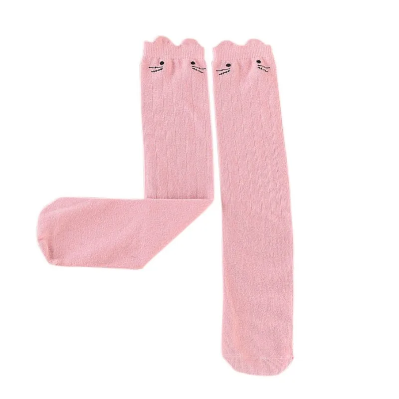 Cat Pattern Pink Носки для девочек, милые Хлопковые гольфы с рисунком кролика, кота, животных, аксессуары для одежды - Цвет: Cat Pattern Pink