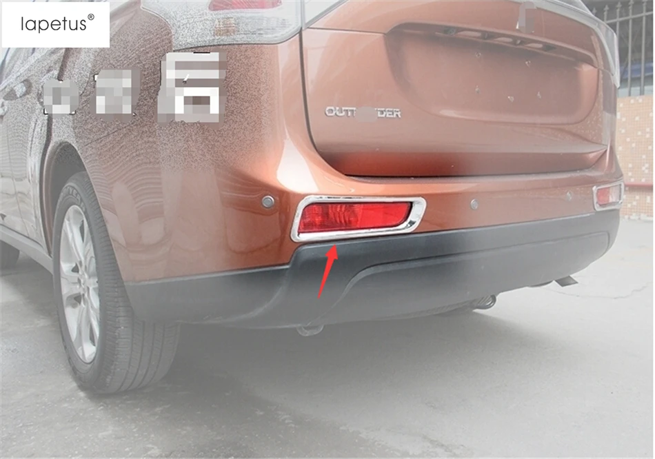 Lapetus аксессуары для Mitsubishi Outlander 2013 передняя противотуманная фара+ задняя противотуманная фара, кольцевая формовочная крышка, комплект отделки/ABS