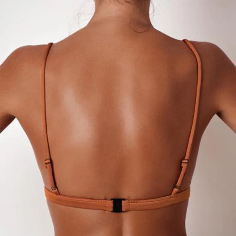 2018 Women Sexy Bikini Tops Bra 3/4 Wire Free Adjusted-straps Summer Beachwear Solid Color Bathing Bras Plus Size S -XL | Женская одежда
