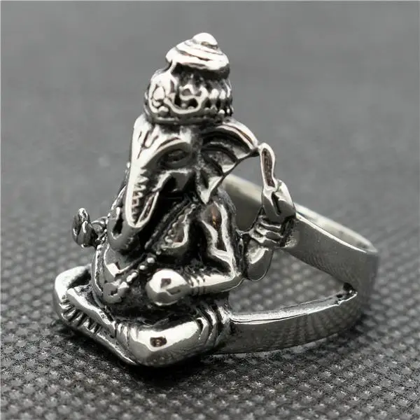 Кольцо Ganesha из нержавеющей стали 316L|ring silver wedding|silver split ringring weeding |