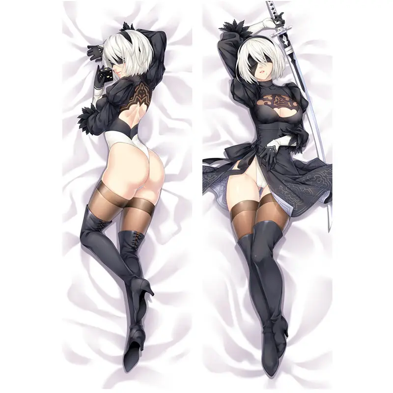 Аниме НИР: автоматы наволочки YoRHa 2B 9S Подушка Чехол пикантные 3D двухсторонняя постельные принадлежности обниматься тела Чехол настроить NR01A