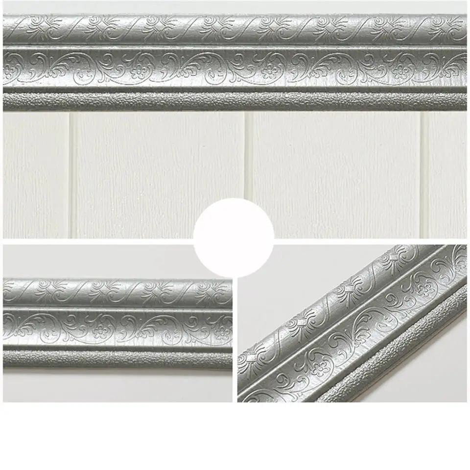 skirting line11 Самоклеящаяся полоска для отделки стен пенопластовая рама пропилен-каучука прокладки с клей линия талии обои водонепроницаемый плинтус, для стен Стикеры - Цвет: skirting line11