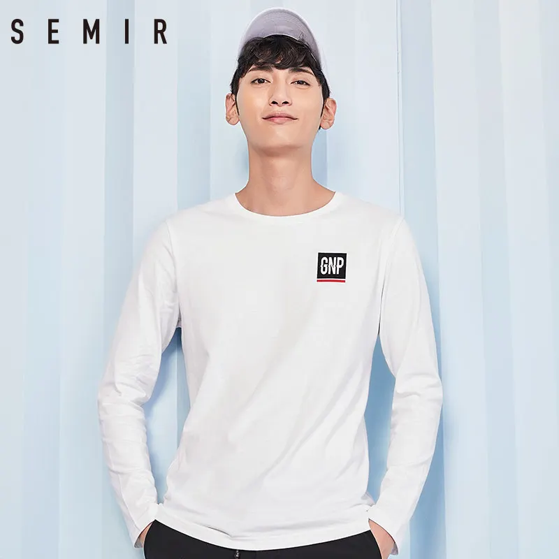 SEMIR футболка для мужчин О-образным вырезом Молодежные рубашки Простой Письмо