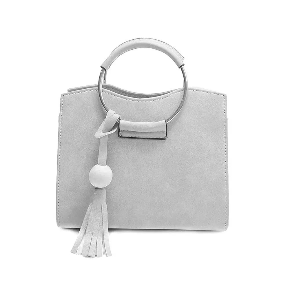 Модные женские туфли круг кольцо Tote Сумки из искусственной кожи Шанель кисточкой