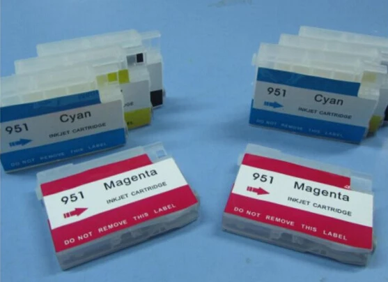 

10set/lot empty For HP printers refillable ink cartridges 8100/8600 950/951 with Auto reset chip RIC Printer